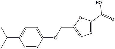 5-({[4-(propan-2-yl)phenyl]sulfanyl}methyl)furan-2-carboxylic acid 结构式