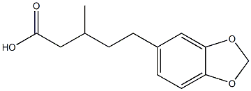 5-(2H-1,3-benzodioxol-5-yl)-3-methylpentanoic acid Struktur
