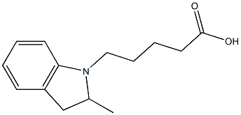 5-(2-methyl-2,3-dihydro-1H-indol-1-yl)pentanoic acid,,结构式