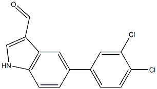 5-(3,4-dichlorophenyl)-1H-indole-3-carbaldehyde,,结构式