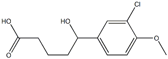 5-(3-chloro-4-methoxyphenyl)-5-hydroxypentanoic acid,,结构式