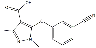 5-(3-cyanophenoxy)-1,3-dimethyl-1H-pyrazole-4-carboxylic acid Struktur