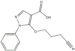 5-(3-cyanopropoxy)-1-phenyl-1H-pyrazole-4-carboxylic acid Struktur
