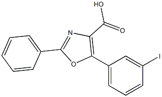 5-(3-iodophenyl)-2-phenyl-1,3-oxazole-4-carboxylic acid Struktur