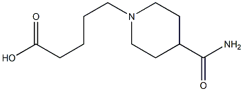 5-(4-carbamoylpiperidin-1-yl)pentanoic acid 化学構造式