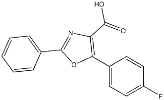 5-(4-fluorophenyl)-2-phenyl-1,3-oxazole-4-carboxylic acid Struktur