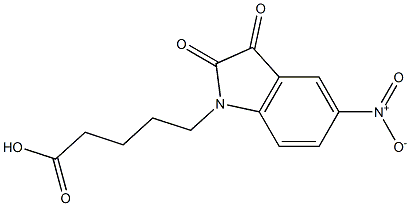 5-(5-nitro-2,3-dioxo-2,3-dihydro-1H-indol-1-yl)pentanoic acid,,结构式