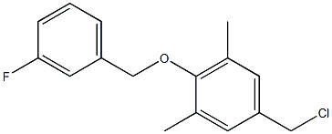 5-(chloromethyl)-2-[(3-fluorophenyl)methoxy]-1,3-dimethylbenzene Structure