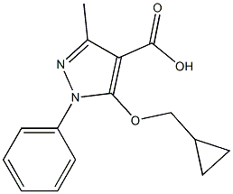 5-(cyclopropylmethoxy)-3-methyl-1-phenyl-1H-pyrazole-4-carboxylic acid Struktur