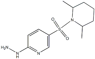 5-[(2,6-dimethylpiperidine-1-)sulfonyl]-2-hydrazinylpyridine,,结构式