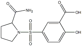 5-[(2-carbamoylpyrrolidine-1-)sulfonyl]-2-hydroxybenzoic acid Structure