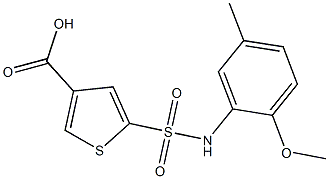 5-[(2-methoxy-5-methylphenyl)sulfamoyl]thiophene-3-carboxylic acid Struktur
