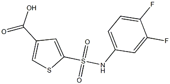 5-[(3,4-difluorophenyl)sulfamoyl]thiophene-3-carboxylic acid 化学構造式