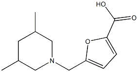 5-[(3,5-dimethylpiperidin-1-yl)methyl]furan-2-carboxylic acid 化学構造式