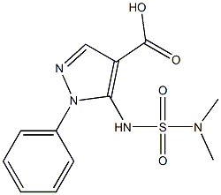 5-[(dimethylsulfamoyl)amino]-1-phenyl-1H-pyrazole-4-carboxylic acid,,结构式