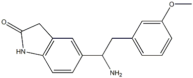 5-[1-amino-2-(3-methoxyphenyl)ethyl]-2,3-dihydro-1H-indol-2-one 结构式