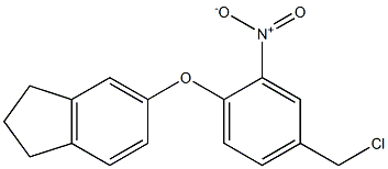 5-[4-(chloromethyl)-2-nitrophenoxy]-2,3-dihydro-1H-indene,,结构式