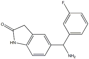 5-[amino(3-fluorophenyl)methyl]-2,3-dihydro-1H-indol-2-one 结构式