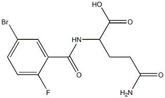 5-amino-2-[(5-bromo-2-fluorobenzoyl)amino]-5-oxopentanoic acid 化学構造式