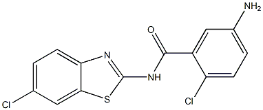 5-amino-2-chloro-N-(6-chloro-1,3-benzothiazol-2-yl)benzamide Struktur