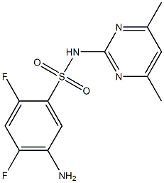 5-amino-N-(4,6-dimethylpyrimidin-2-yl)-2,4-difluorobenzene-1-sulfonamide 结构式
