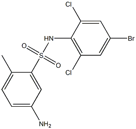 5-amino-N-(4-bromo-2,6-dichlorophenyl)-2-methylbenzene-1-sulfonamide 化学構造式