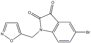 5-bromo-1-(1,2-oxazol-5-ylmethyl)-2,3-dihydro-1H-indole-2,3-dione Struktur