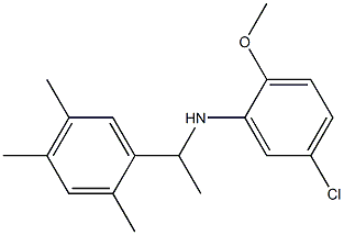 5-chloro-2-methoxy-N-[1-(2,4,5-trimethylphenyl)ethyl]aniline Structure