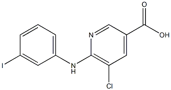 5-chloro-6-[(3-iodophenyl)amino]pyridine-3-carboxylic acid Struktur