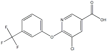 5-chloro-6-[3-(trifluoromethyl)phenoxy]pyridine-3-carboxylic acid,,结构式