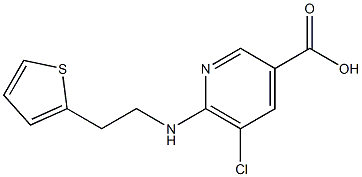 5-chloro-6-{[2-(thiophen-2-yl)ethyl]amino}pyridine-3-carboxylic acid,,结构式