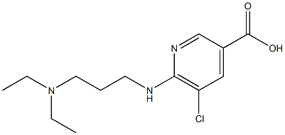 5-chloro-6-{[3-(diethylamino)propyl]amino}pyridine-3-carboxylic acid 化学構造式