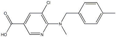5-chloro-6-{methyl[(4-methylphenyl)methyl]amino}pyridine-3-carboxylic acid Struktur