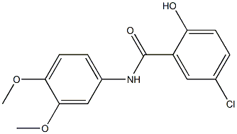 5-chloro-N-(3,4-dimethoxyphenyl)-2-hydroxybenzamide Struktur