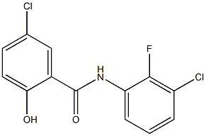 5-chloro-N-(3-chloro-2-fluorophenyl)-2-hydroxybenzamide 化学構造式