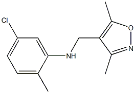 5-chloro-N-[(3,5-dimethyl-1,2-oxazol-4-yl)methyl]-2-methylaniline,,结构式