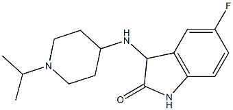5-fluoro-3-{[1-(propan-2-yl)piperidin-4-yl]amino}-2,3-dihydro-1H-indol-2-one,,结构式