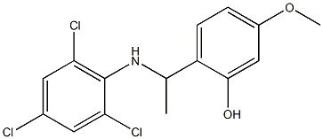 5-methoxy-2-{1-[(2,4,6-trichlorophenyl)amino]ethyl}phenol 化学構造式