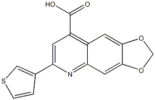 6-(thiophen-3-yl)-2H-[1,3]dioxolo[4,5-g]quinoline-8-carboxylic acid,,结构式