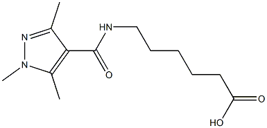 6-[(1,3,5-trimethyl-1H-pyrazol-4-yl)formamido]hexanoic acid 结构式