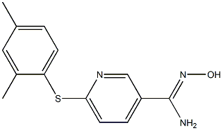 6-[(2,4-dimethylphenyl)sulfanyl]-N'-hydroxypyridine-3-carboximidamide 结构式