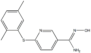 6-[(2,5-dimethylphenyl)sulfanyl]-N'-hydroxypyridine-3-carboximidamide Structure