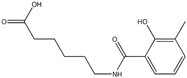 6-[(2-hydroxy-3-methylbenzoyl)amino]hexanoic acid Structure