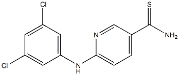6-[(3,5-dichlorophenyl)amino]pyridine-3-carbothioamide Struktur