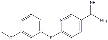 6-[(3-methoxyphenyl)sulfanyl]pyridine-3-carboximidamide,,结构式