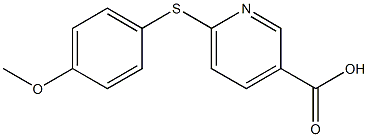 6-[(4-methoxyphenyl)sulfanyl]pyridine-3-carboxylic acid Struktur