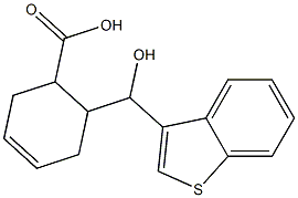 6-[1-benzothiophen-3-yl(hydroxy)methyl]cyclohex-3-ene-1-carboxylic acid Struktur