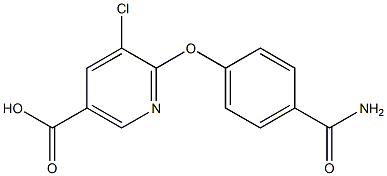 6-[4-(aminocarbonyl)phenoxy]-5-chloronicotinic acid,,结构式