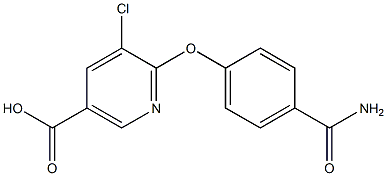 6-[4-(aminocarbonyl)phenoxy]-5-chloronicotinic acid Structure