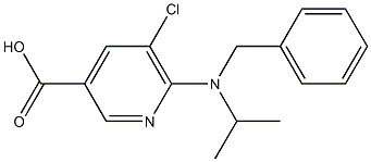 6-[benzyl(propan-2-yl)amino]-5-chloropyridine-3-carboxylic acid Struktur